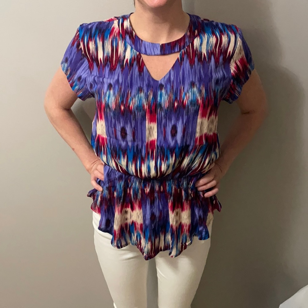 Women’s Size Medium Collective Concepts Brand Purple And Maroon Shirt/Blouse.